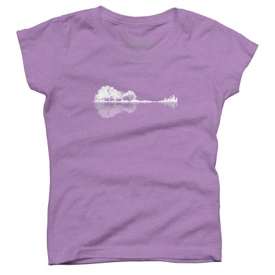 Girl's Design By Humans Nature Guitar By Maryedenoa T-Shirt