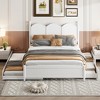 Queen Size Platform Bed with 4 Big Drawers and Twin XL Trundle for Bedroom - 3 of 4