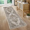 Vintage Floral Distressed Washable Rug - Soft, Stain-Resistant Low Pile Carpet with Non-Slip Backing for Bedroom, Living Room & Office - 2 of 4