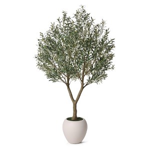 DR.Planzen 7ft Artificial Olive Tree with Oversized 15/18-inch White Planter, Large Faux Olive Tree for Indoor/Outdoor Office Home D¨¦cor - 1 of 4
