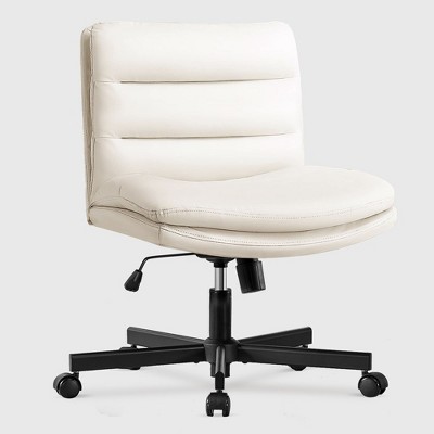 COMHOMA Armless Criss Cross Office Chair with Wheels, Adjustable Swivel Desk Chairs