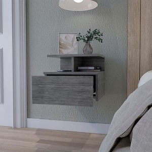 NicBex Wall-mounted Nightstand with 2-Tier Open Shelf Modern End Table with 1-Drawer for Bedroom,Living Room - 1 of 4