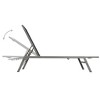 vidaXL Sun Loungers 2 pcs with Table Steel and Textilene Black - 3 of 4