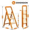 Folding Step Stool With 3 Wide Anti-Slip Step Ladder, 580 Lbs Capacity Aluminium Lightweight Foldable Step Ladders For Home Kitchen Office - 2 of 4