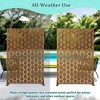 TOAOTBNBO Metal Privacy Screen with Stand, Decorative Privacy Fence Panels with Square Pattern, Outdoor Privacy Screen for Garden, Brown - 4 of 4