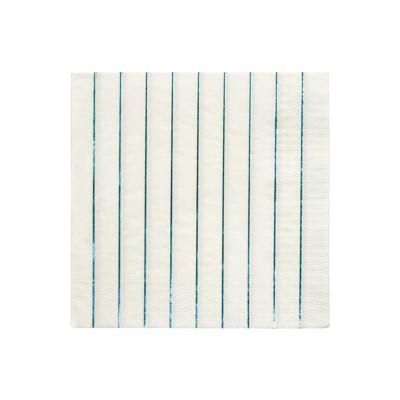 Meri Meri Blue Holographic Stripe Large Napkins