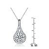Guili Rhodium Plated Sterling Silver Round Bezel Pendant with Sparkling CZ, Dazzling Look for Day & Night Wear - 4 of 4