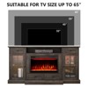 AOXUN 58" Fireplace TV Stand, Entertainment Center with 23" Electric Fireplace for TVs up to 65 Inch, Glass Doors, Media Console Cabinet, Grey - 4 of 4