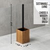 Evideco French Home Goods Acacia Square Toilet Brush and Holder Set Brown - 4 of 4