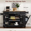 NicBex Modrn Kitchen Island with Power Outlet & Tilt Trash Can,Rolling Kitchen Cart with Wheels & Racks,Storage Cabinet Dining Table - 4 of 4