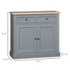Sideboard Buffet Cabinet, Kitchen Cabinet Bar Cabinet with 2 Drawers and Double Door Cupboard for Living Room, Entryway - 3 of 4