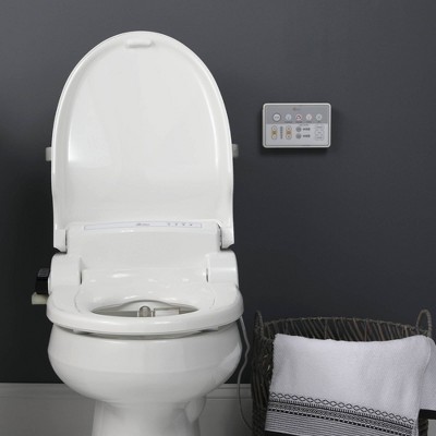 White Heated Electric Bidet Toilet Seat with Remote Control