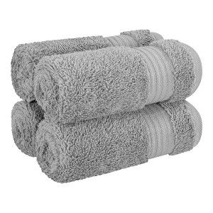 American Soft Linen 100% Cotton Turkish Premium Quality 4 Piece Washcloth Set, 13x13 inches Washcloth Hand Face Towels for Bathroom and Kitchen Washrags - 1 of 4