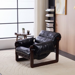Lycvki Medieval Modern Leather Lounge Chair with Removable Armrests - 1 of 4