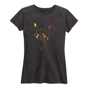 Women's - Pokémon - Colorful Pikachu Outline Short Sleeve Graphic T-Shirt - 1 of 4