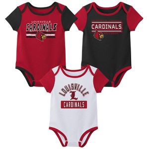 NCAA Louisville Cardinals Infant Boys' 3pk Bodysuit - 1 of 4