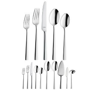 Amefa Moderno 45-Piece Silverware Flatware Cutlery Set Service for 8, Durable 18/10 Stainless Steel High Gloss Mirror Finish - 1 of 4