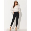 INSPIRE CHIC Women's High Waist Elastic Back Two Slant Pockets Office Work Ankle Pants - 3 of 4