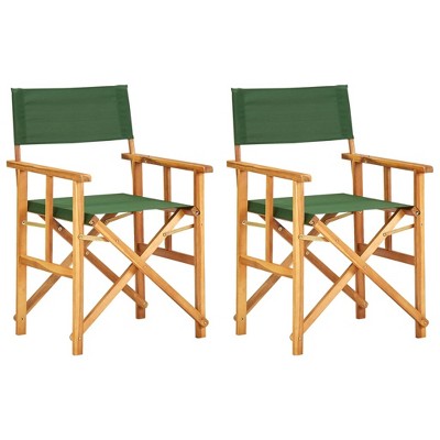 VidaXL Directorinchs Chairs 2 pcs Solid Acacia Wood Green