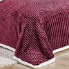 Plazatex Soft Plush Corduroy Lined Oversized All Season Comfort for Bedroom or Lounging Blankets - Queen 90" x 90", Burgundy - 4 of 4