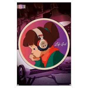 Trends International Lofi Girl - Circle Framed Wall Poster Prints - 1 of 4