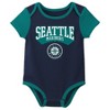 MLB Seattle Mariners Infant Boys' 3pk White Bodysuit - 4 of 4