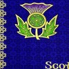 Slickblue Scottish Tea Towel – Golden Thistle & Spiral Knot Print Cotton Kitchen Cloth 17.7"x26.3" - 2 of 3