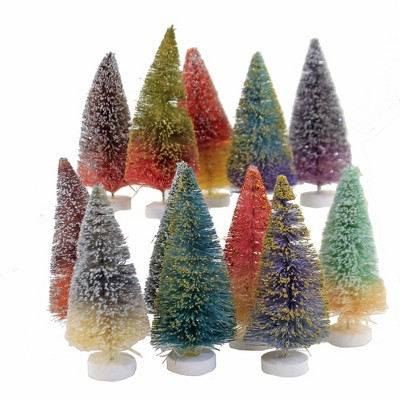 Cody Foster 5.0" Glittered Ombre Bottle Brush*** Putz  Village Pine Christmas  -  Decorative Figurines