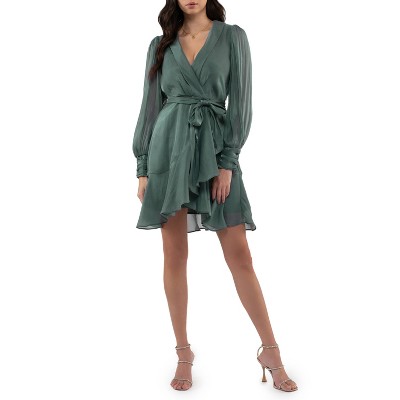 Sage Green Wrap Dress