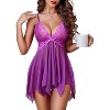 Avidlove Lingerie for Women Lace Babydoll Sleepwear Boudoir Outfits Plus Size Langeray Apple Green M - 3 of 4
