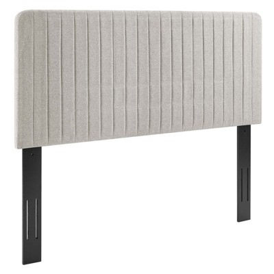 Modway Milenna Channel Tufted Upholstered Fabric King/California King Headboard Gray