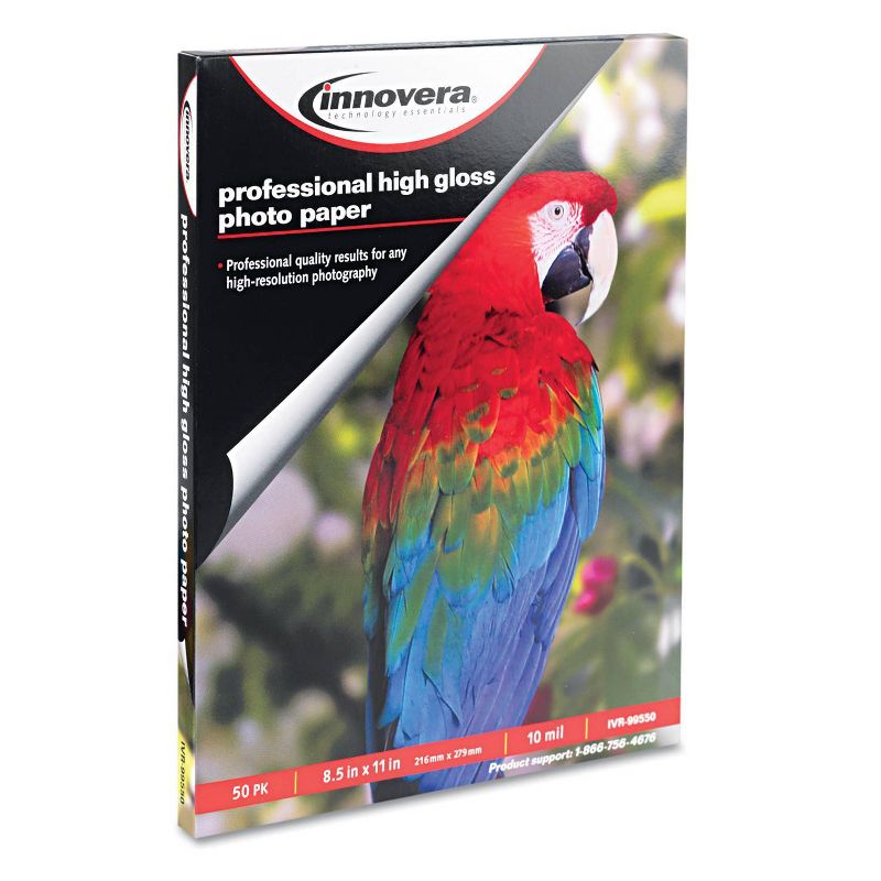 Innovera 8.5&#34; x 11&#34; High-Gloss Photo Paper (50 Sheets/Pack), 1 of 4