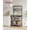 VASAGLE Bakers Rack with Charging Station, Coffee Bar Stand with Adjustable Storage Shelf, Grid Panel, 12 Hooks, Table for Microwave, Kitchen - 2 of 4