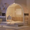 Twin Size Daybed with Trundle Bed, Extendable Daybed with Arched Roof, Platform Bed Frame, Wood Slats Support, No Box Spring Required - 3 of 4