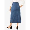 Jessica London Women's Plus Size True Fit Stretch Denim Midi Skirt - 3 of 4