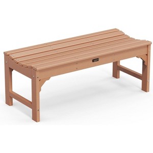 VINGLI Outdoor Bench, All-Weather Patio Bench, Poly Lumber Oversized Park Bench 800 lbs Weight Capacity for Garden Porch Balcony - 1 of 4