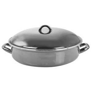 Gibson Home 5 Quart Gray Enamel on Steel Braiser Pan with Lid - 1 of 4