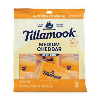 Tillamook Medium Cheddar Cheese Snack Portions - 15oz/20ct