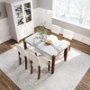 ChicFurnit Dining Sets Modern 5 Piece Dining Table Set with Upholstered Chairs for Dining Room Kitchen, Off White, 37.5"*24.5"*18.5" - 2 of 4