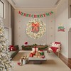 Prelit Christmas Wreaths for Front Door, Weather Resistant Winter Wreath with LED Lights & Red Bow for Fireplace Garage Gates Indoor Outdoor - 2 of 4