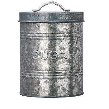 Amici Home Rustic Kitchen Collection Galvanized Metal Storage Canister, Food Safe, 76-ounces