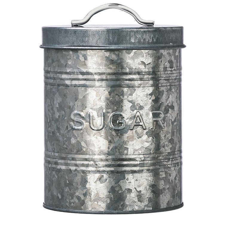 Amici Home Rustic Kitchen Collection Galvanized Metal Storage Canister, Food Safe, 76-ounces, 1 of 7