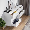6 Drawers Fluted Dresser for Bedroom, Wooden Dresser TV Stand, Metal Modern Chest of Drawers Clothes Storage Organizer for Closet Living Room Hallway - 3 of 4