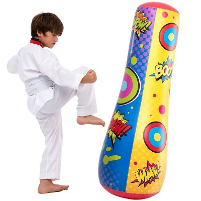 Joyfy 47 Inch Double-Sided Inflatable Punching Bag for Kids with Bounce-Back Feature (1-Pack)
