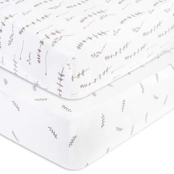 Ely's & Co. Baby Fitted Crib Sheet 100% Combed Jersey Cotton Gender Neutral for Baby Girl or Baby Boy 2 Pack