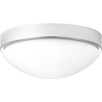 Progress Lighting Elevate 1-Light LED Flush Mount, Polished Chrome, Etched White Glass Shade