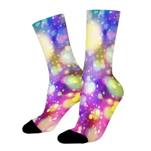 Bokeh Color Light Women Printed Crew Socks Funny Funky Socks Soft Polyester Novelty Gifts for Artists Men - 1 of 1