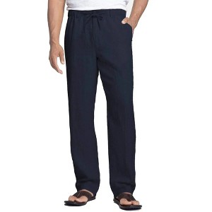 COOFANDY Men's Casual Linen Pants Elastic Waist Drawstring Beach Summer Pants Lightweight Linen Trousers - 1 of 4