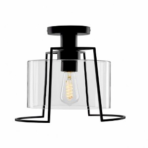 Norwell Lighting Cere 1 - Light Semi-Flush Mount in  Matte Black - 1 of 2