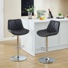 LOVMOR Counter Height Bar Stools Kitchen Island Barstools Adjustable Swivel Counter Stool Bar Height Island Chairs with Back,Set of 2 - 2 of 4